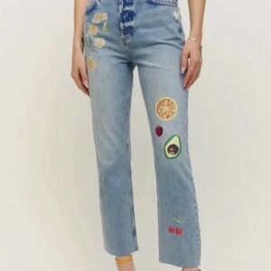 Reformation Cynthia High Rise Straight Jeans in Paradise Sz 26 US